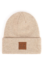 Load image into Gallery viewer, Unisex Soft Ribbed Leather Patch Beanie
