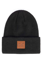 Load image into Gallery viewer, Unisex Soft Ribbed Leather Patch Beanie
