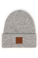 Load image into Gallery viewer, Unisex Soft Ribbed Leather Patch Beanie
