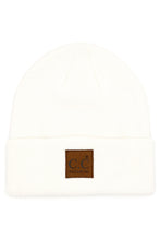 Load image into Gallery viewer, Unisex Soft Ribbed Leather Patch Beanie
