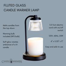 Load image into Gallery viewer, Fluted Glass Black Candle Warmer Lamp
