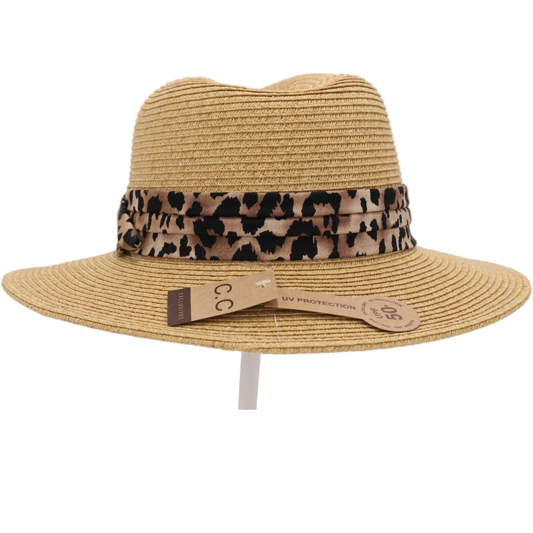 Fedora with Leopard Printed Band ST821