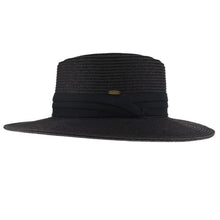 Load image into Gallery viewer, Pleated Trim Wide Brim Boater Hat STH07
