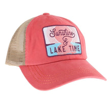 Load image into Gallery viewer, Embroidered Sunshine &amp; Lake Time Patch High Pony Criss Cross Ball Cap MBT7006
