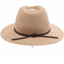 Load image into Gallery viewer, Leather Bow Trim Wool Felt Panama Hat
