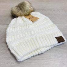 Load image into Gallery viewer, Fur Pom Beanie Unlined HAT43

