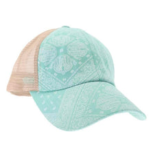 Load image into Gallery viewer, Paisley Mesh Back Criss Cross Ball Cap BT1010
