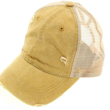 Load image into Gallery viewer, Washed Mesh Back High Pony Ball Cap BT12
