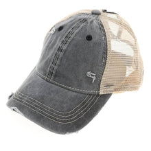 Load image into Gallery viewer, Washed Mesh Back High Pony Ball Cap BT12
