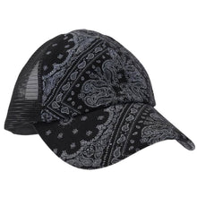 Load image into Gallery viewer, Paisley Mesh Back Criss Cross Ball Cap BT1010
