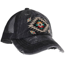 Load image into Gallery viewer, Distressed Aztec Criss Cross Ball Cap BT1018
