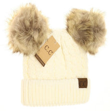 Load image into Gallery viewer, Double Fur Pom Beanie HAT2055
