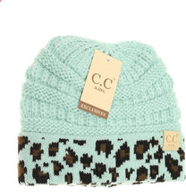 Load image into Gallery viewer, Youth Matching Cuff Leopard Print Beanie
