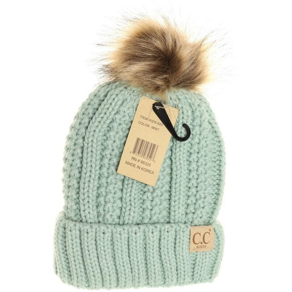 Youth Beanie with Pom - Lined