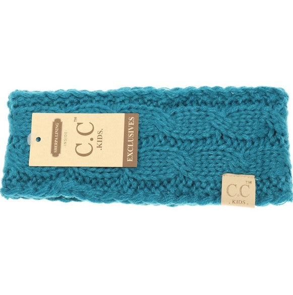 Youth Solid Cable Knit Headband